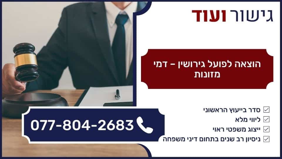 הוצאה לפועל גירושין - דמי מזונות